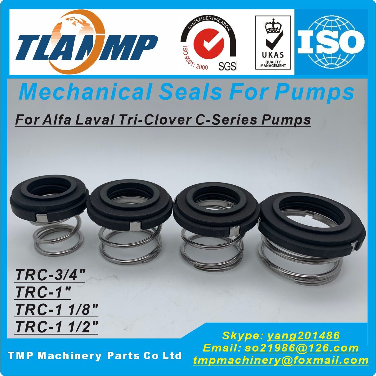 TRC-3/4", 1", 1 1/8", 1 1/2" Mechanical Seals For Alfa-L TRI-CLOVER SR1/2/3/4 Pumps,C114,5P114,C216,SP216,C218,C328