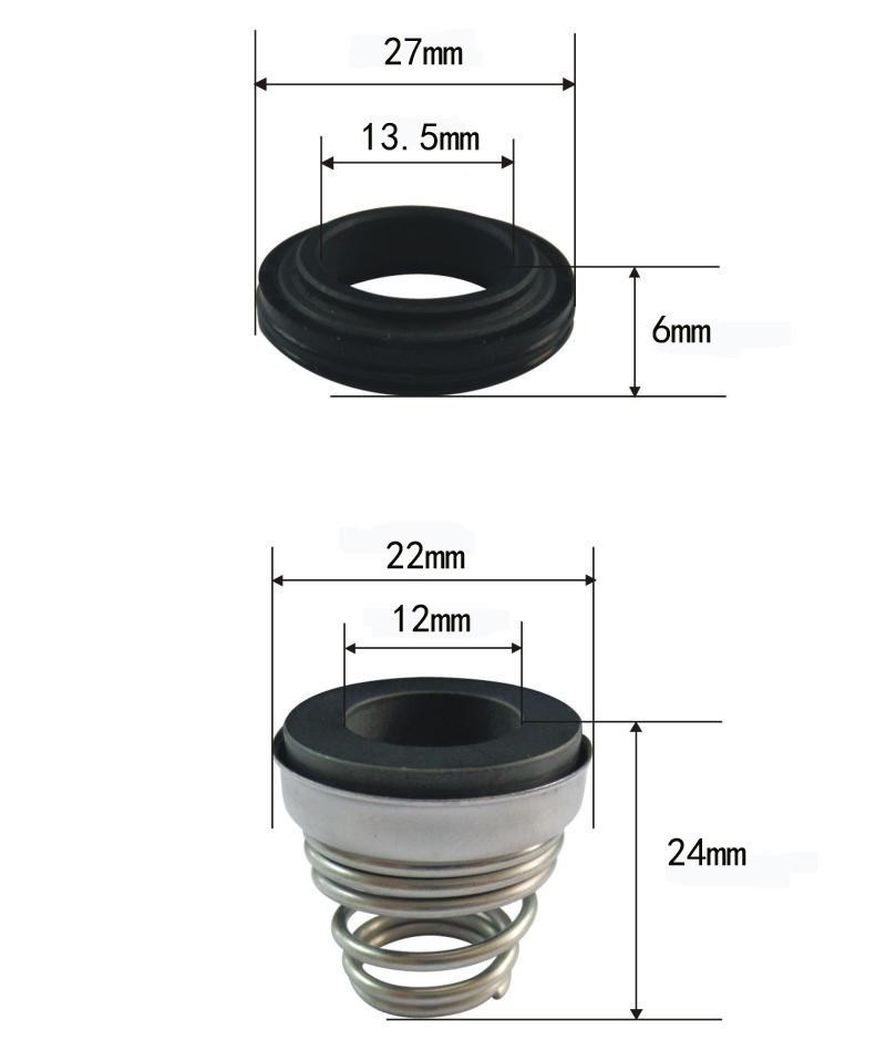 TF3-12 , TF3-15 , TF3-20 , TF3-25  YUEHUA WB/BK/SZ/GZA/DW Series Pump Mechanical Seals